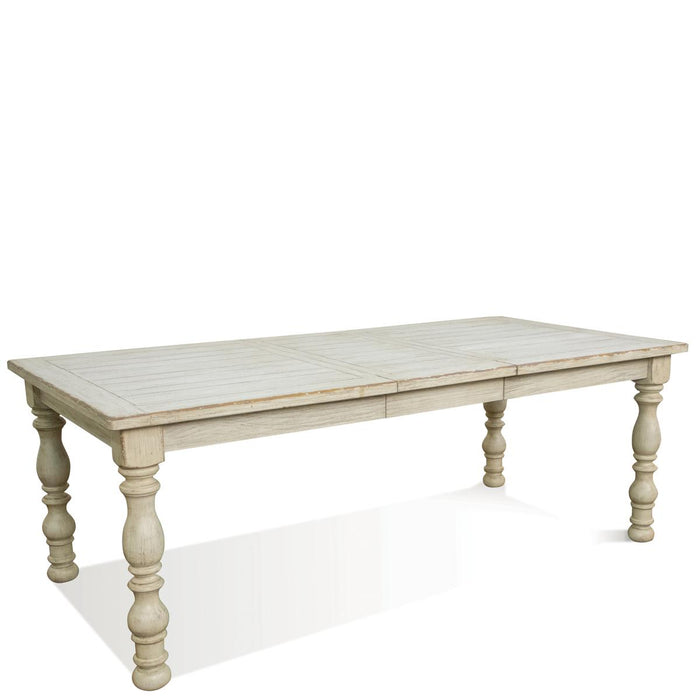 Riverside Aberdeen Rectangle Dining Table in Weathered Worn White