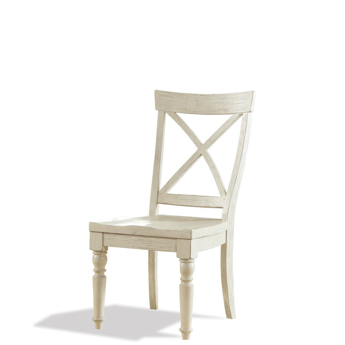 Riverside Aberdeen X-Back Side Chair in Weathered Worn White (Set of 2) image