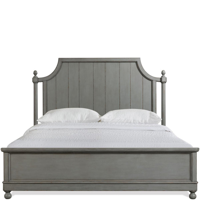Riverside Bella Grigio Queen Panel Bed in Chipped Gray