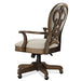 Riverside Belmeade Scroll Back Upholstered Desk Chair in Old World Oak image