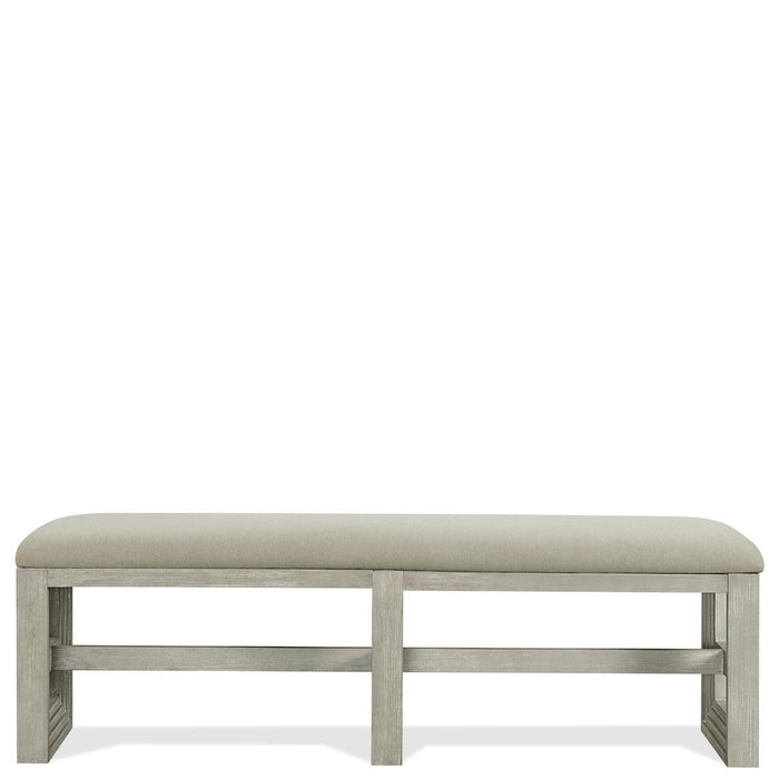 Riverside Cascade Upholstered Dining Bench in Dovetail