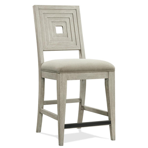 Riverside Cascade Upholstered Wood Back Counter Stool (Set of 2) in Dovetail image