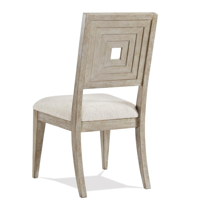 Riverside Cascade Upholstered Wood Back Side Chair (Set of 2) in Dovetail 73458