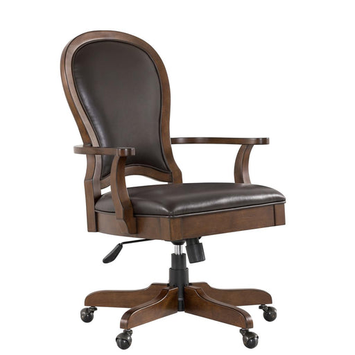 Riverside Clinton Hill Leather Desk Chair in Classic Cherry image