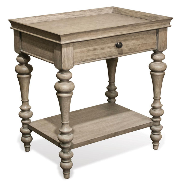 Riverside Corinne Leg Nightstand Wood Top in Sun-Drenched Acacia