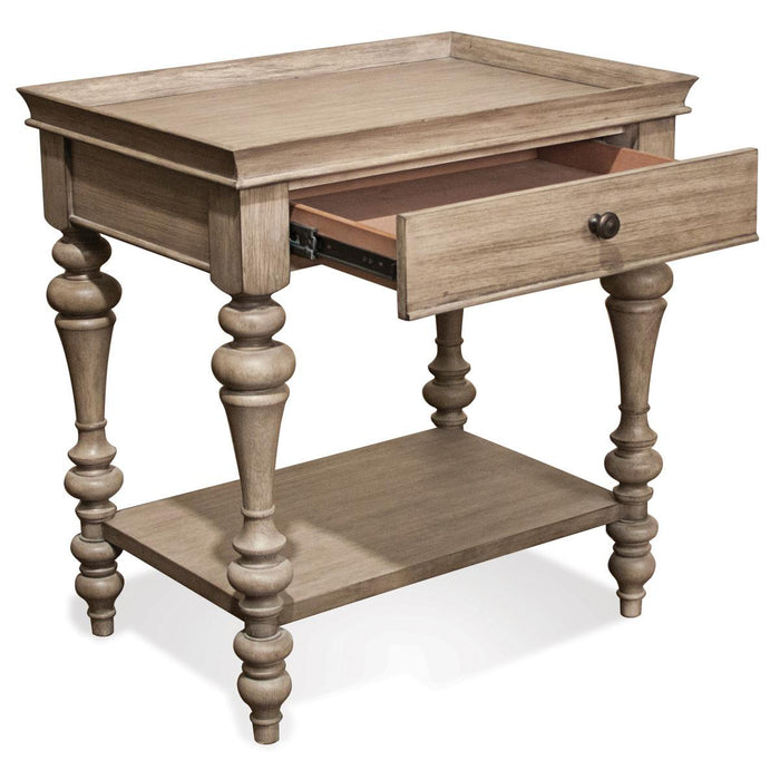 Riverside Corinne Leg Nightstand Wood Top in Sun-Drenched Acacia