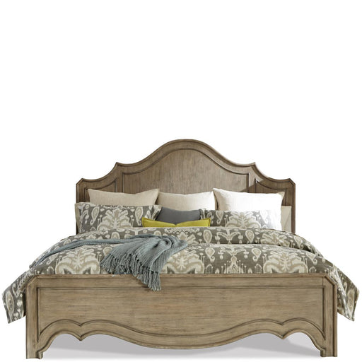 Riverside Corinne Queen Curved Panel Bed in Sun-Drenched Acacia image