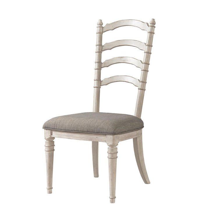 Riverside Elizabeth Upholstered Ladderback Side Chair  (Set of 2) in Smokey White