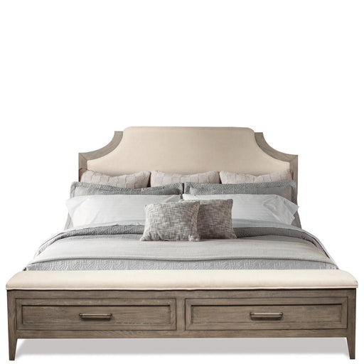 Riverside Furniture Vogue Queen Upholstered Storage Bed in Gray Wash image