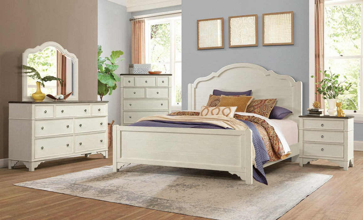 Riverside Grand Haven California King Panel Bed in Feathered White