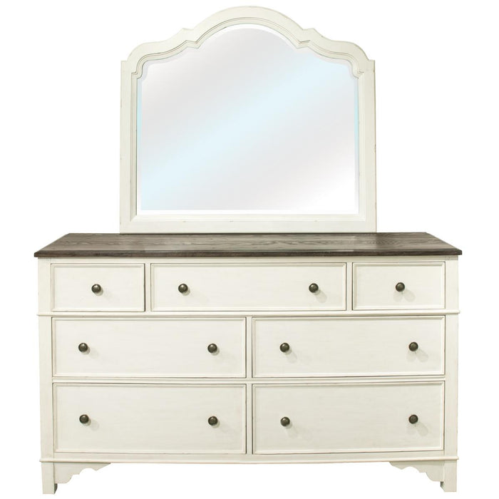 Riverside Grand Haven Mirror in Feathered White