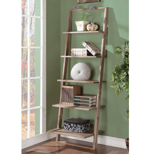 Riverside Lean living Leaning Bookcase in Smoky Driftwood image