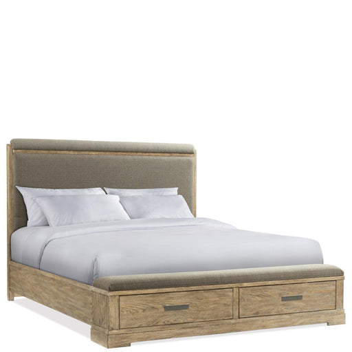 Riverside Milton Park Queen Upholstered Storage Bed in Primitive Silk image
