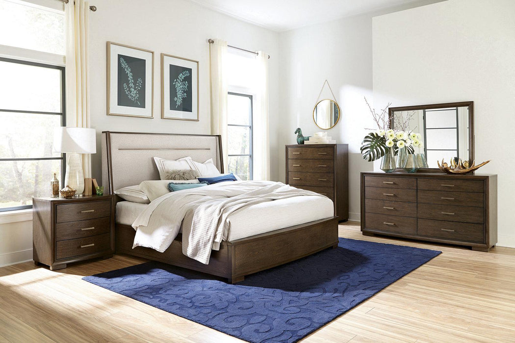 Riverside Monterey King Upholstered Bed in Mink