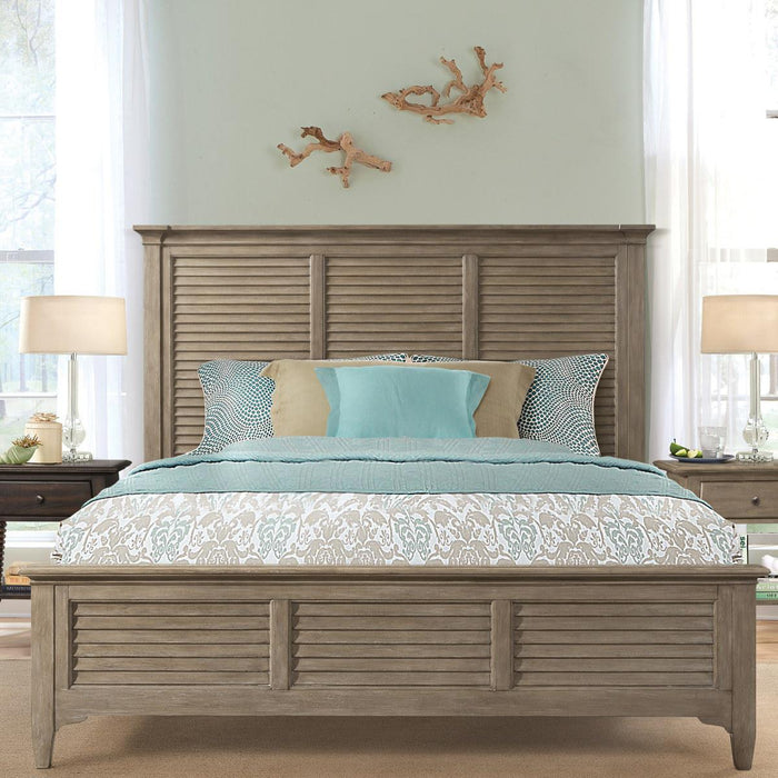 Riverside Myra King Louver Bed in Natural