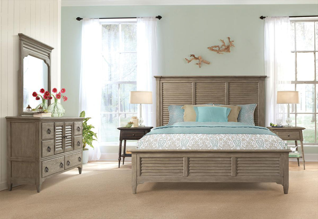 Riverside Myra King Louver Bed in Natural