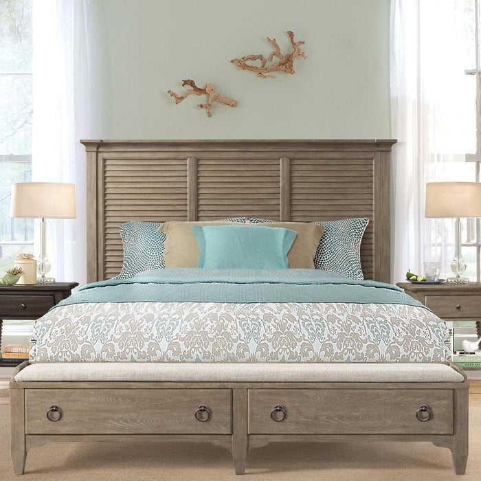 Riverside Myra Queen Louver Storage Bed in Natural