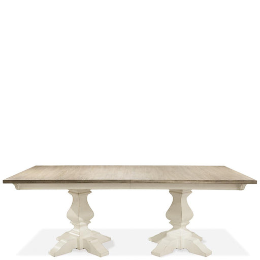 Riverside Myra Rectangular Pedestal Dining Table in Natural/Paperwhite image