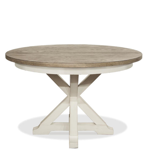 Riverside Myra Round Pedestal Dining Table in Natural/Paperwhite image