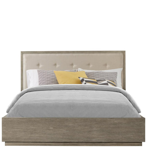 Riverside Zoey Queen Upholstered Panel Double Storage Bed in Urban Gray image