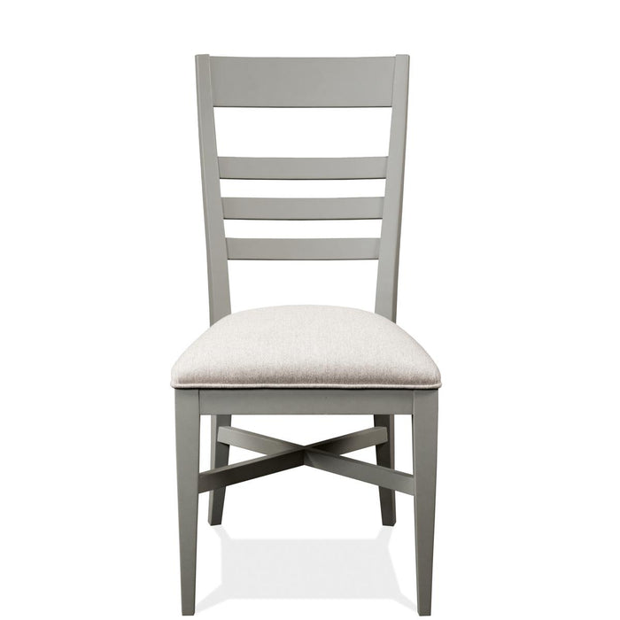 Riverside Osborne Upholstered Ladderback Side Chair in Gray Skies (Set of 2)