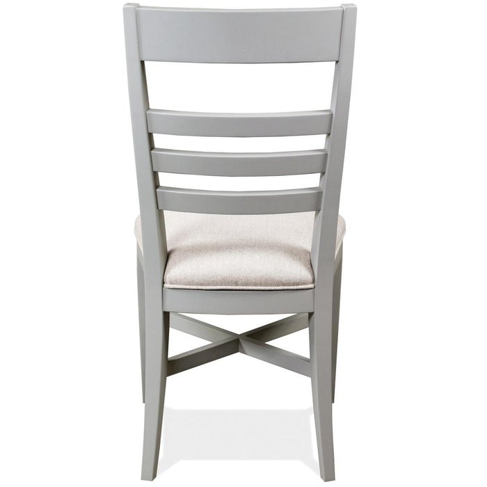 Riverside Osborne Upholstered Ladderback Side Chair in Gray Skies (Set of 2)