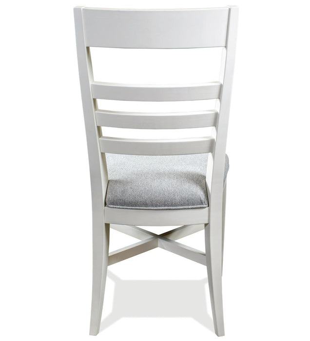 Riverside Osborne Upholstered Ladderback Side Chair in Winter White (Set of 2)