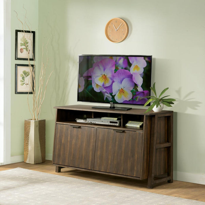 Riverside Perspectives Entertainment Console in Brushed Acacia