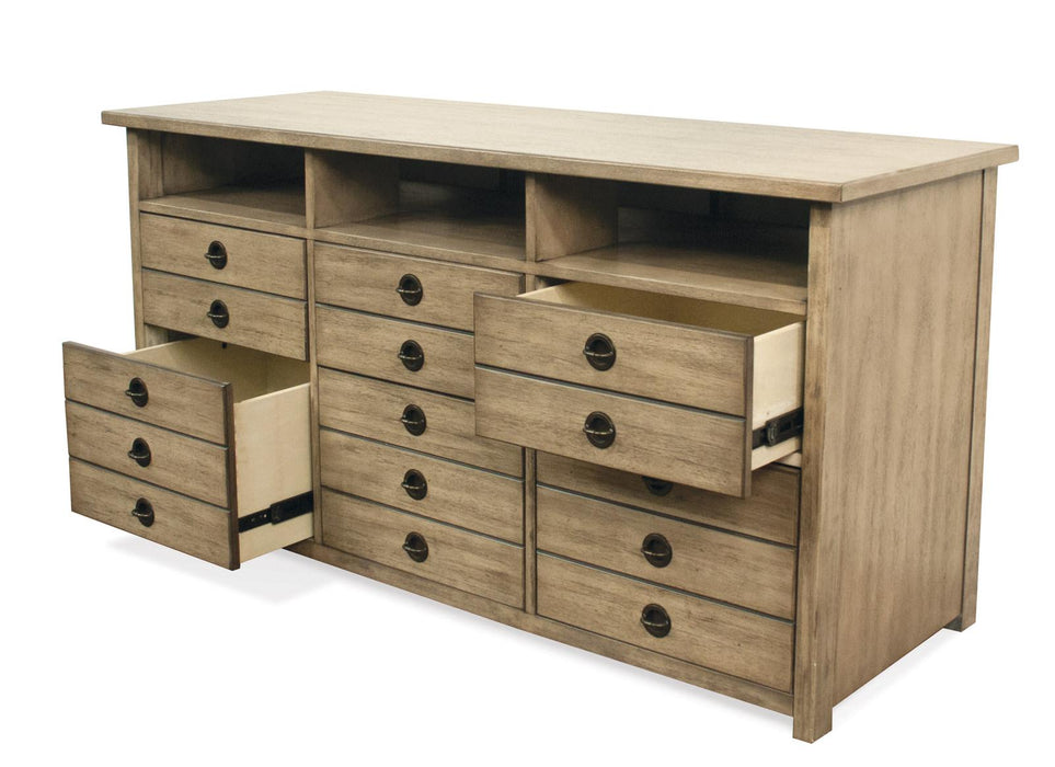 Riverside Perspectives Entertainment File Cabinet in Sun-Drenched Acacia