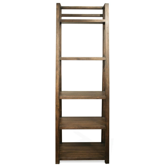 Riverside Perspectives Leaning Bookcase in Brushed Acacia