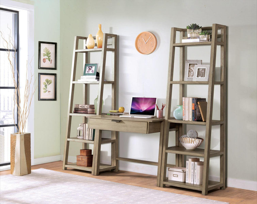 Riverside Perspectives Leaning Bookcase in Sun-Drenched Acacia