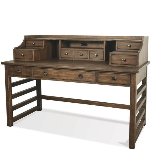 Riverside Perspectives Leg Desk with Hutch in Brushed Acacia image