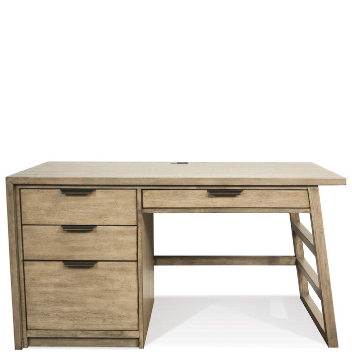 Riverside Perspectives Single Pedestal Desk in Sun-Drenched Acacia