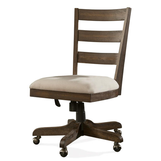 Riverside Perspectives Wood Back Upholstered Desk Chair in Brushed Acacia image