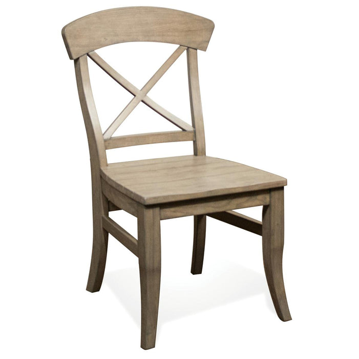 Riverside Regan X-Back Side Chair (Set of 2) in Weathered Driftwood