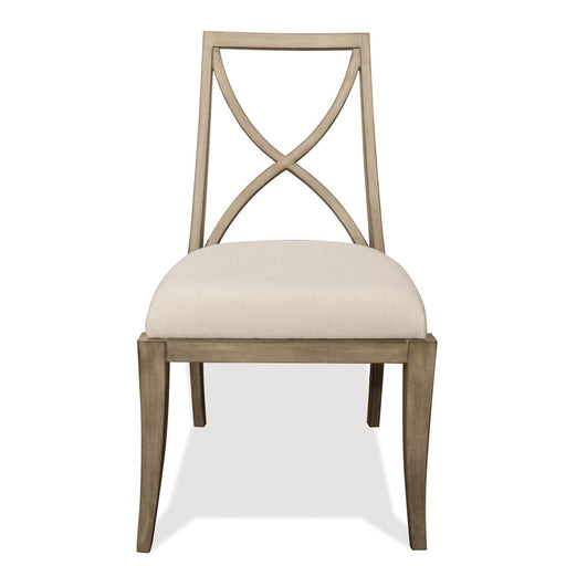 Riverside Sophie X-Back Upholstered Side Chair in Natural (Set of 2) image