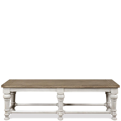 Riverside Southport Dining Bench in Smokey White/Antique Oak image