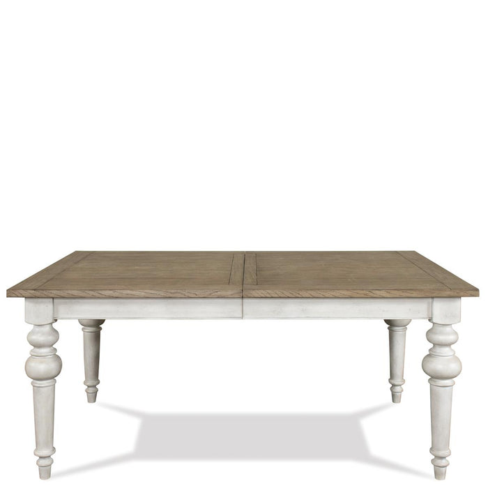 Riverside Southport Dining Table in Smokey White/Antique Oak