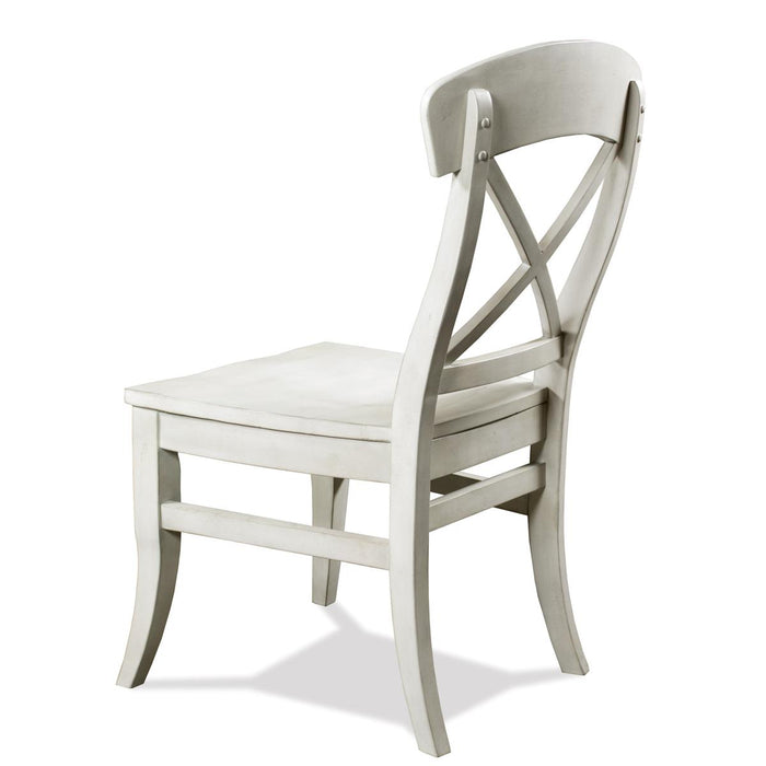 Riverside Southport X-Back Side Chair in Smokey White (Set of 2)