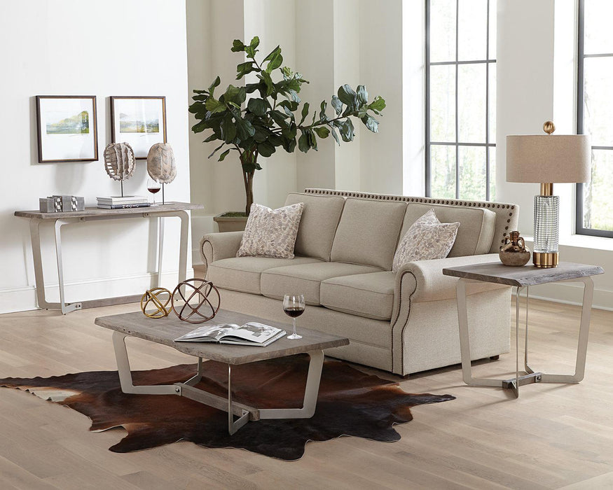 Riverside Waverly Sofa Table in Sandblasted Gray