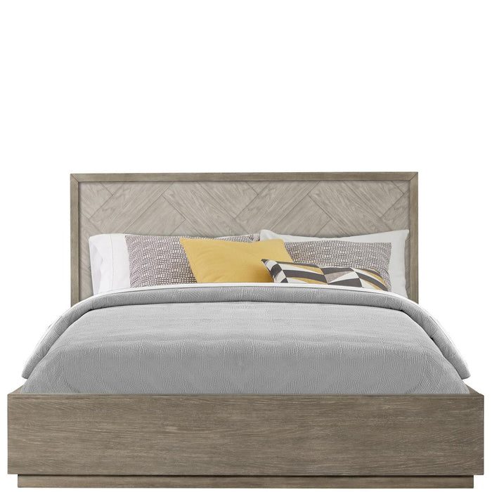 Riverside Zoey Queen Herringbone Panel Bed in Urban Gray image