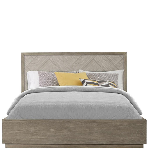 Riverside Zoey Queen Herringbone Panel Double Storage Bed in Urban Gray image