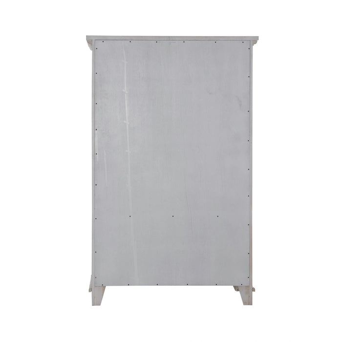 River Place Armoire in Riverstone White and Tobacco image
