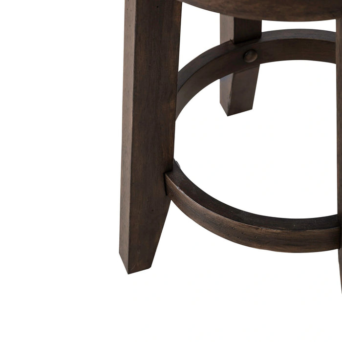 Paradise Valley Upholstered Console Stool (RTA) in Saddle Brown image