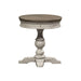 Heartland Round Pedestal Chair Side Table in Antique White image