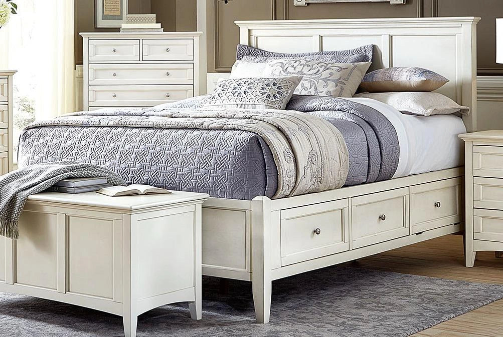 A-America Furniture Northlake King Storage Bed in White Linen