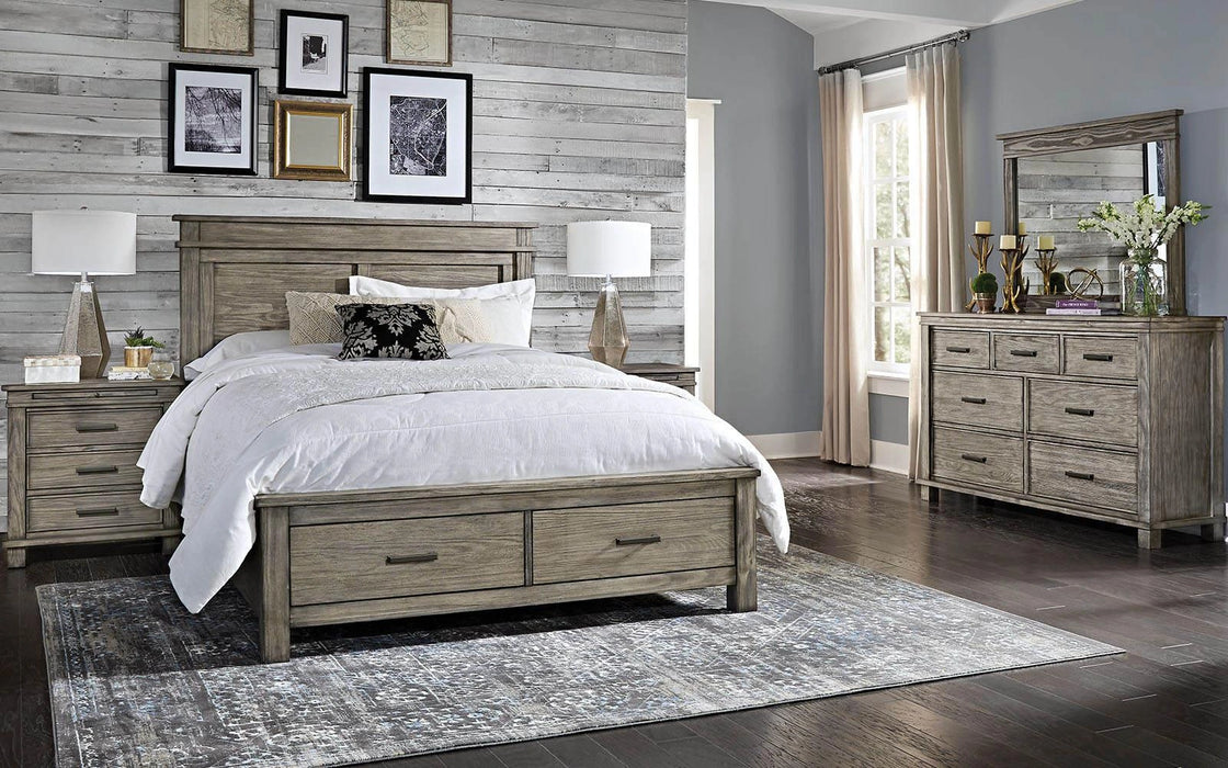 A-America Furniture Glacier Point Queen Storage Bed in Greystone