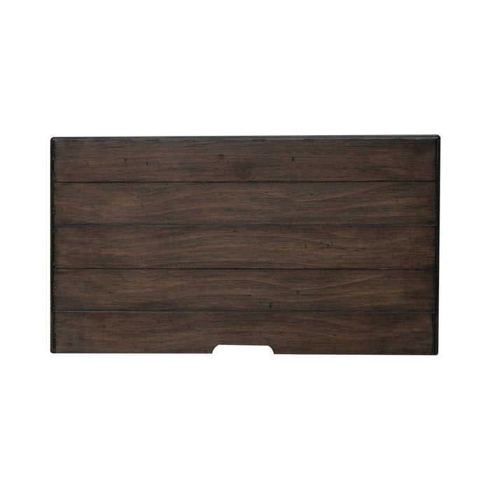 River Place 3 Drawer Nightstand with Charging Station in Riverstone White and Tobacco image