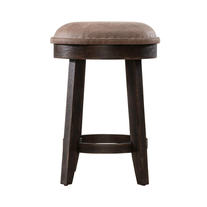 Paradise Valley Upholstered Console Stool (RTA) in Saddle Brown image