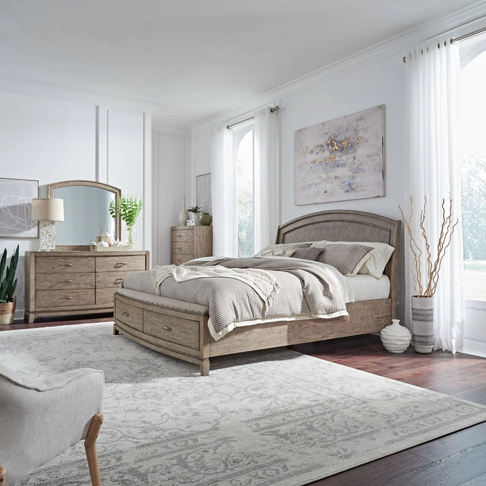 Avalon King California Panel Storage Bed, Dresser & Mirror, Chest image